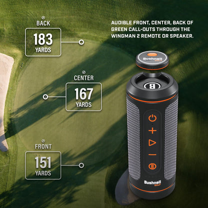 Bushnell Golf Wingman 2 Golf Speaker with Audible GPS Distances - Wingman 2 - 