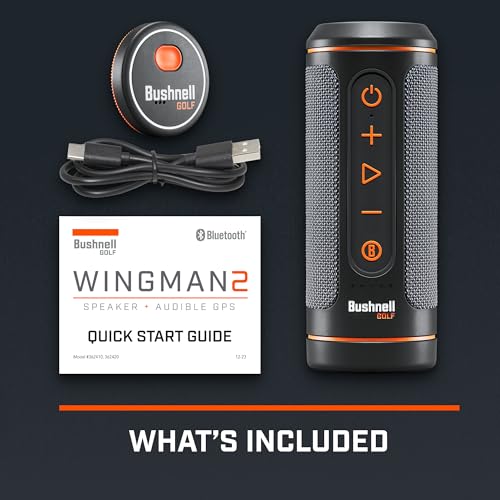 Bushnell Golf Wingman 2 Golf Speaker with Audible GPS Distances - Wingman 2 - 