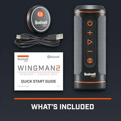 Bushnell Golf Wingman 2 Golf Speaker with Audible GPS Distances - Wingman 2 - 