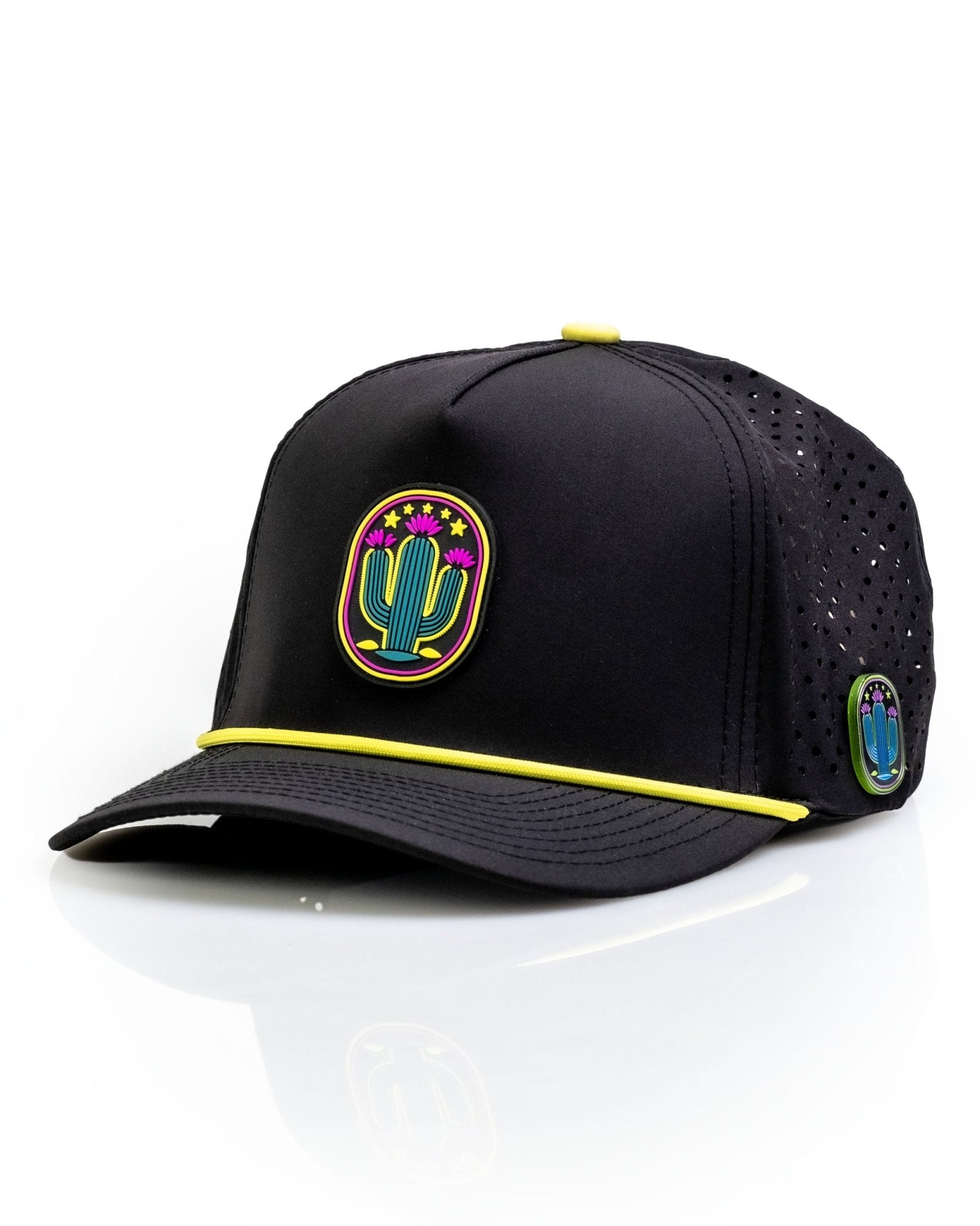 Cactus Black - Perforated Rope Hat - Pins and Aces