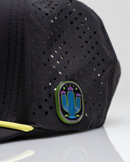 Cactus Black - Perforated Rope Hat - Pins and Aces
