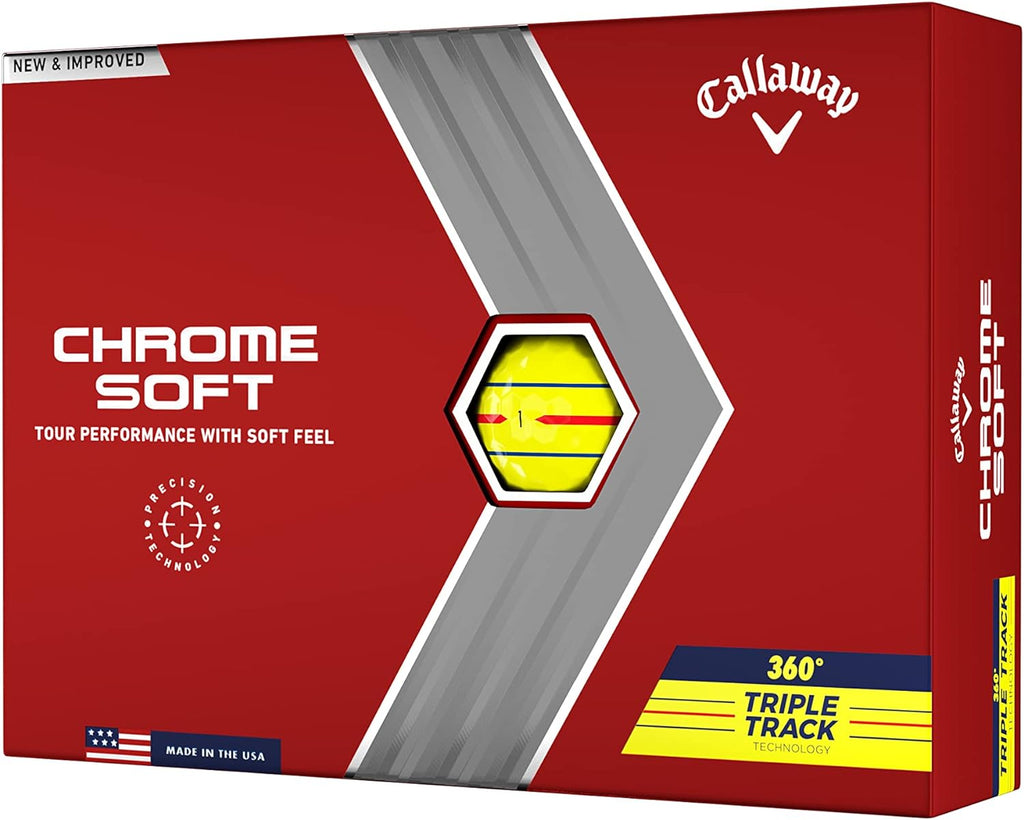 Callaway Golf 2022 Chrome Soft Golf Balls - Yellow - 360 Triple Track