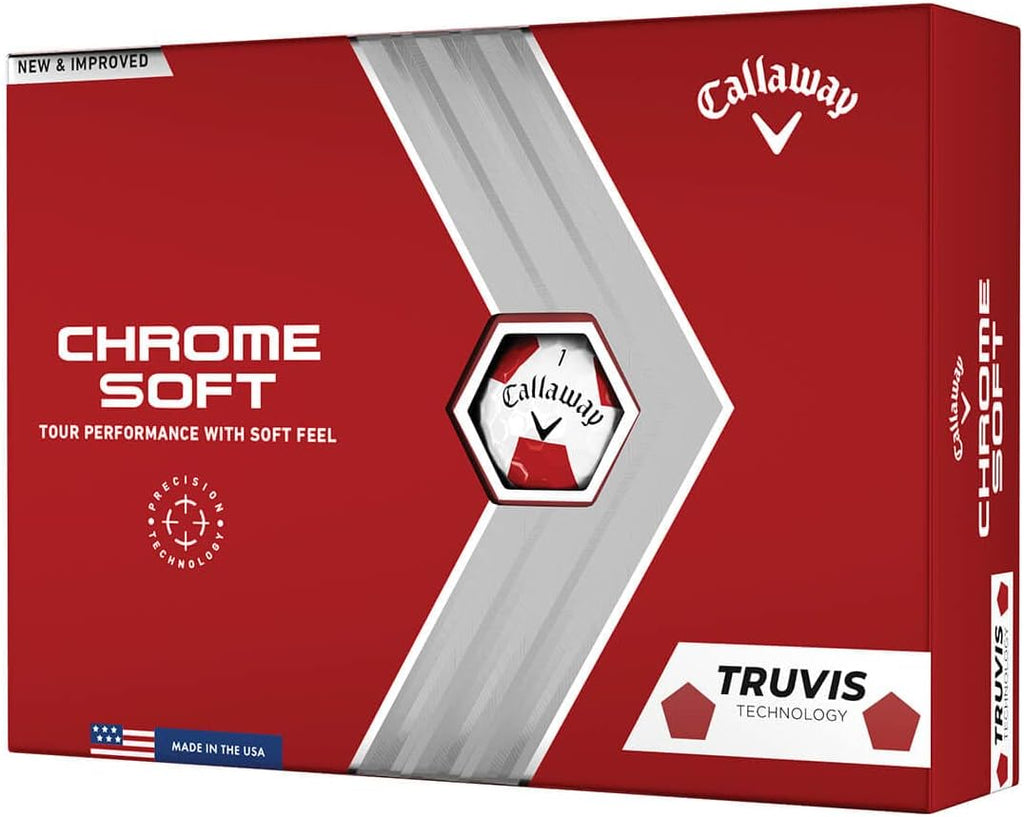 Callaway Golf Chrome Soft Golf Balls - White/Red Truvis - Truvis