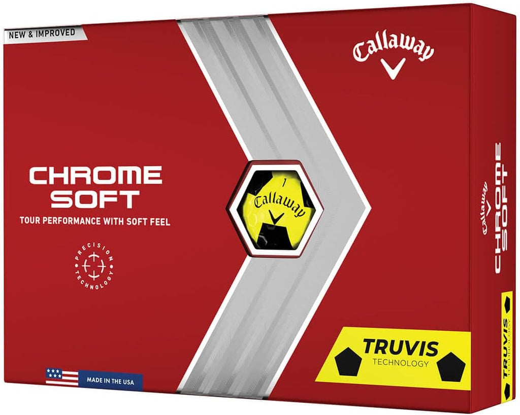 Callaway Golf Chrome Soft Golf Balls - Yellow/Black Truvis - Truvis