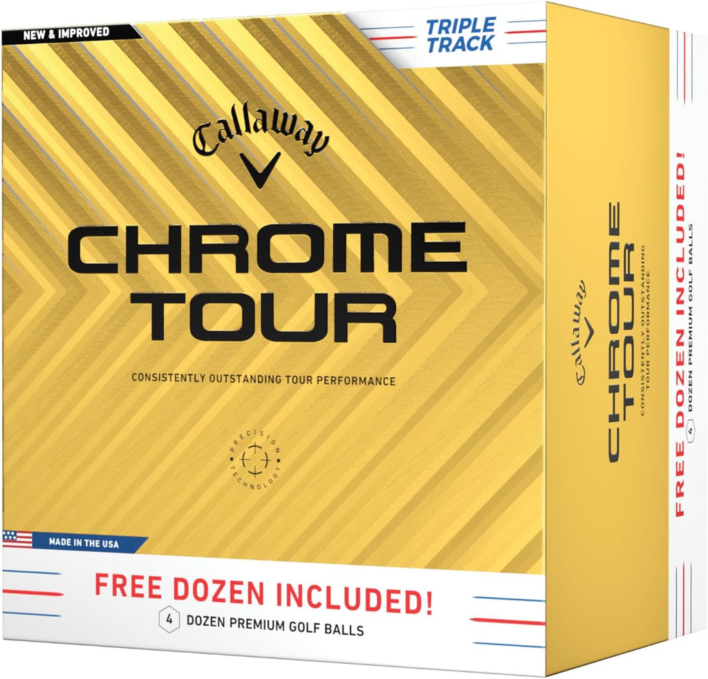 Callaway Golf Chrome Tour Golf Balls - White - Buy 3 Get 1 Free (Triple Track)