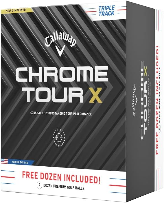 Callaway Golf Chrome Tour X Golf Balls - Buy 3 Get 1 Free (Triple Track) - White