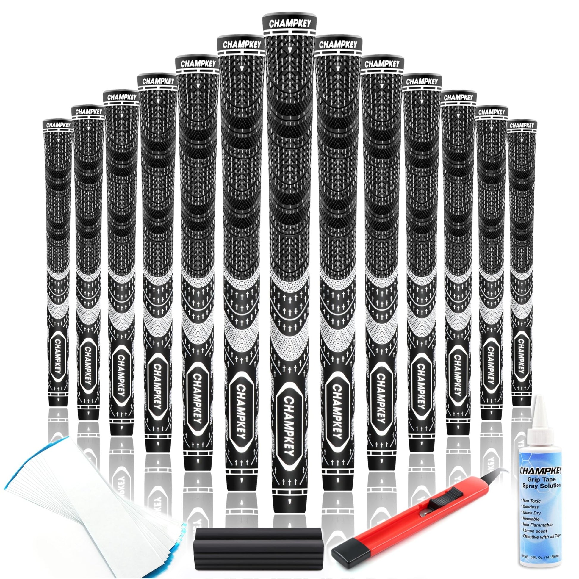CHAMPKEY Premium Hybrid Golf Grips 13 Pack with All Repair Kits - Champkey
