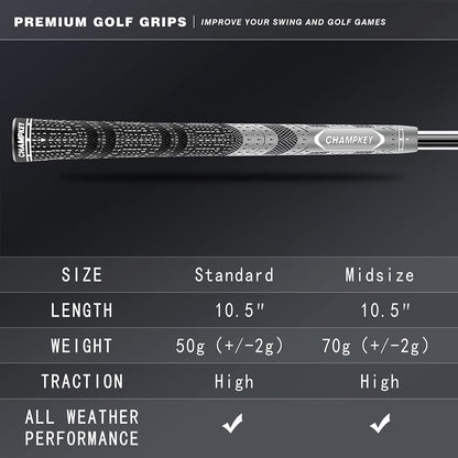 CHAMPKEY Premium Hybrid Golf Grips 13 Pack with All Repair Kits - Champkey