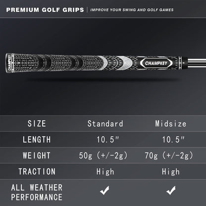 CHAMPKEY Premium Hybrid Golf Grips 13 Pack with All Repair Kits - Champkey