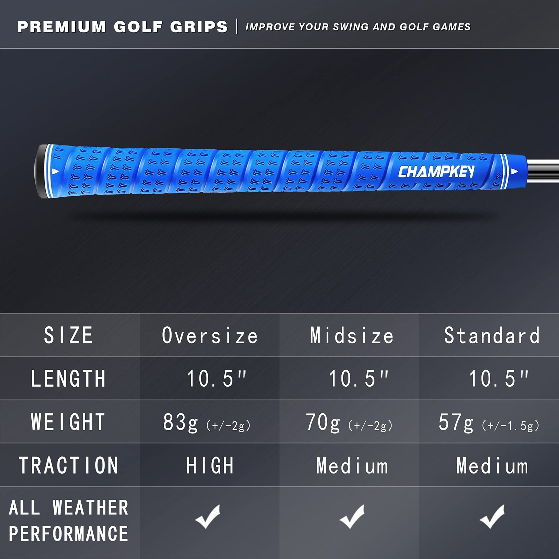 CHAMPKEY WRAP - Y Rubber Golf Grips 13 Pack Come with All Repair Kits - Champkey