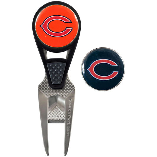 Chicago Bears CVX Ball Mark Repair Tool & 2 Ball Markers |Team Effort - Team Effort