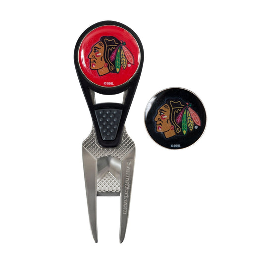 Chicago Blackhawks CVX Ball Mark Repair Tool & 2 Ball Markers |Team Effort - Team Effort
