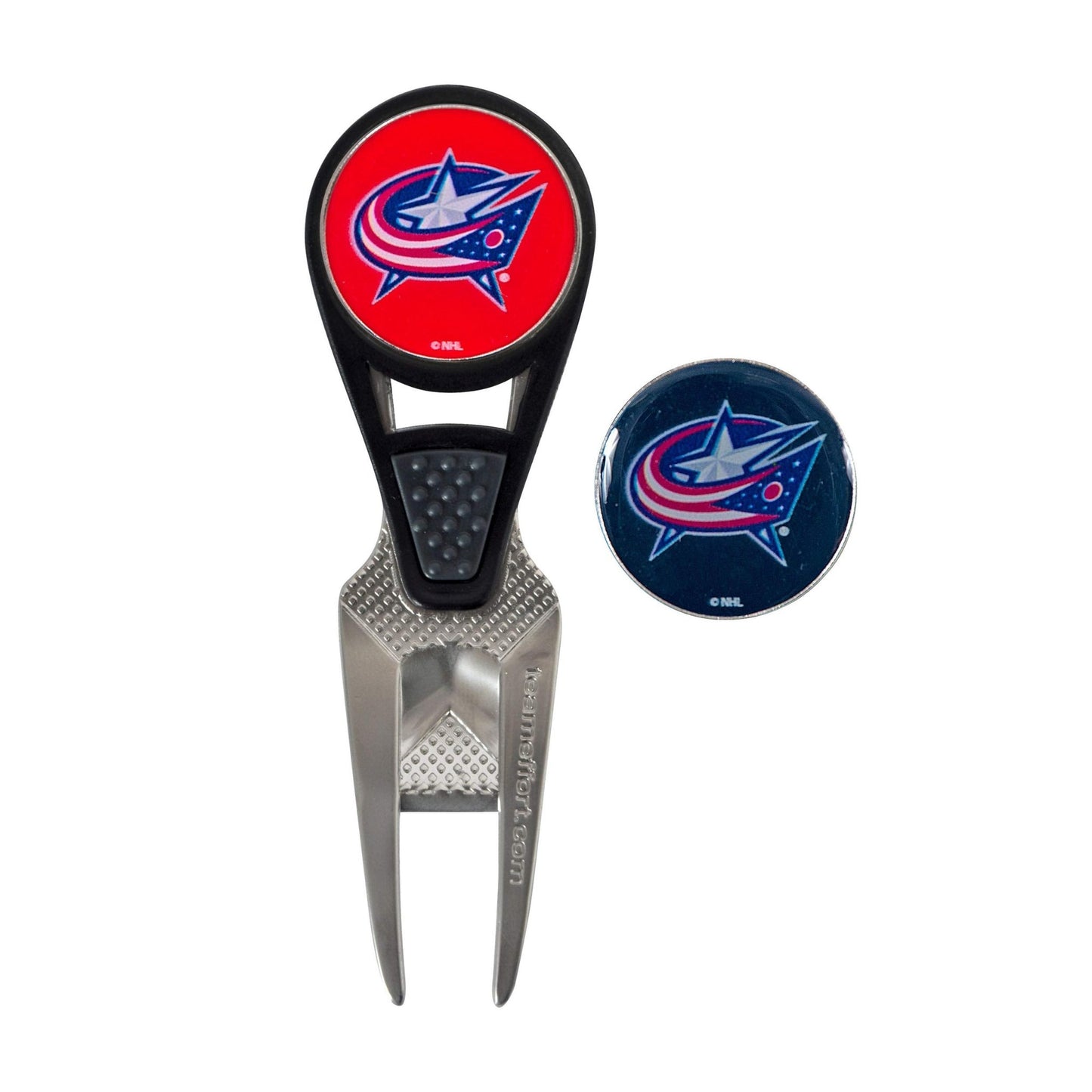 Columbus Blue Jackets CVX Ball Mark Repair Tool & 2 Ball Markers |Team Effort - Team Effort