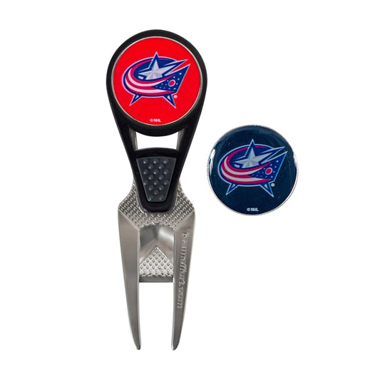 Columbus Blue Jackets CVX Ball Mark Repair Tool & 2 Ball Markers |Team Effort - Team Effort
