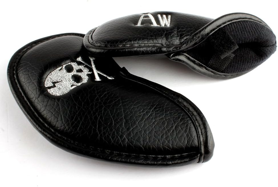 Craftsman Golf 10pcs Black Skull Thick Pu Synthetic Leather Golf Iron Head Covers Set - 