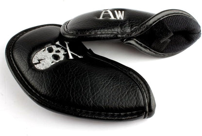 Craftsman Golf 10pcs Black Skull Thick Pu Synthetic Leather Golf Iron Head Covers Set - 