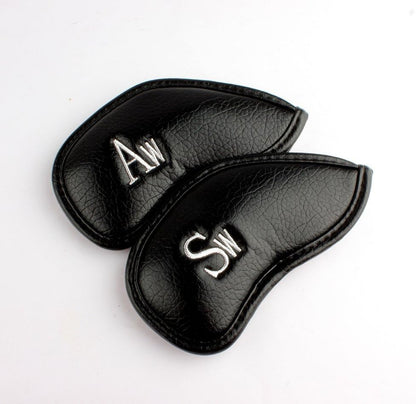 Craftsman Golf 10pcs Black Skull Thick Pu Synthetic Leather Golf Iron Head Covers Set - 