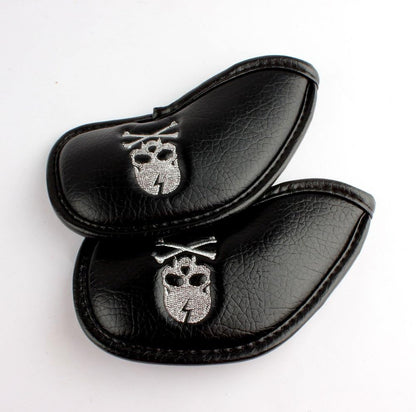 Craftsman Golf 10pcs Black Skull Thick Pu Synthetic Leather Golf Iron Head Covers Set - 