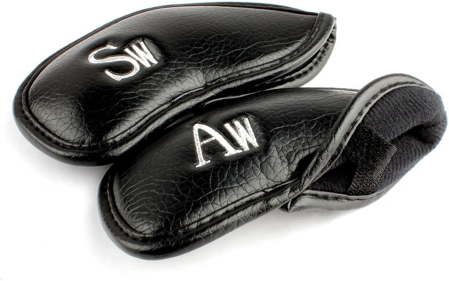 Craftsman Golf 10pcs Black Skull Thick Pu Synthetic Leather Golf Iron Head Covers Set - 