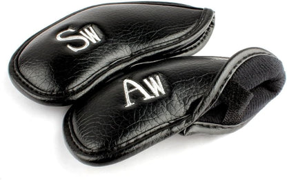 Craftsman Golf 10pcs Black Skull Thick Pu Synthetic Leather Golf Iron Head Covers Set - 