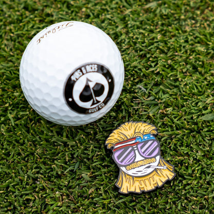 Dale the Degenerate Ball Marker - Pins and Aces
