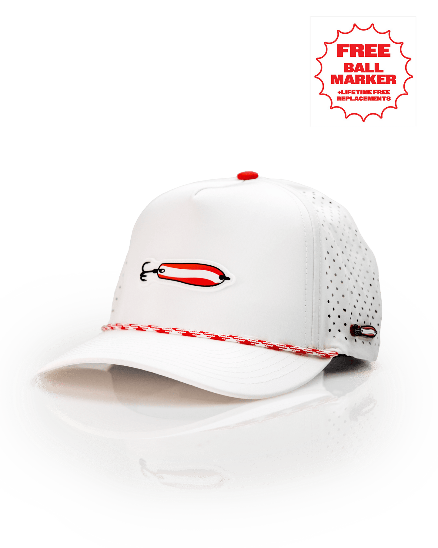 Dare Devil Spoon White - Perforated Rope Hat - Pins and Aces