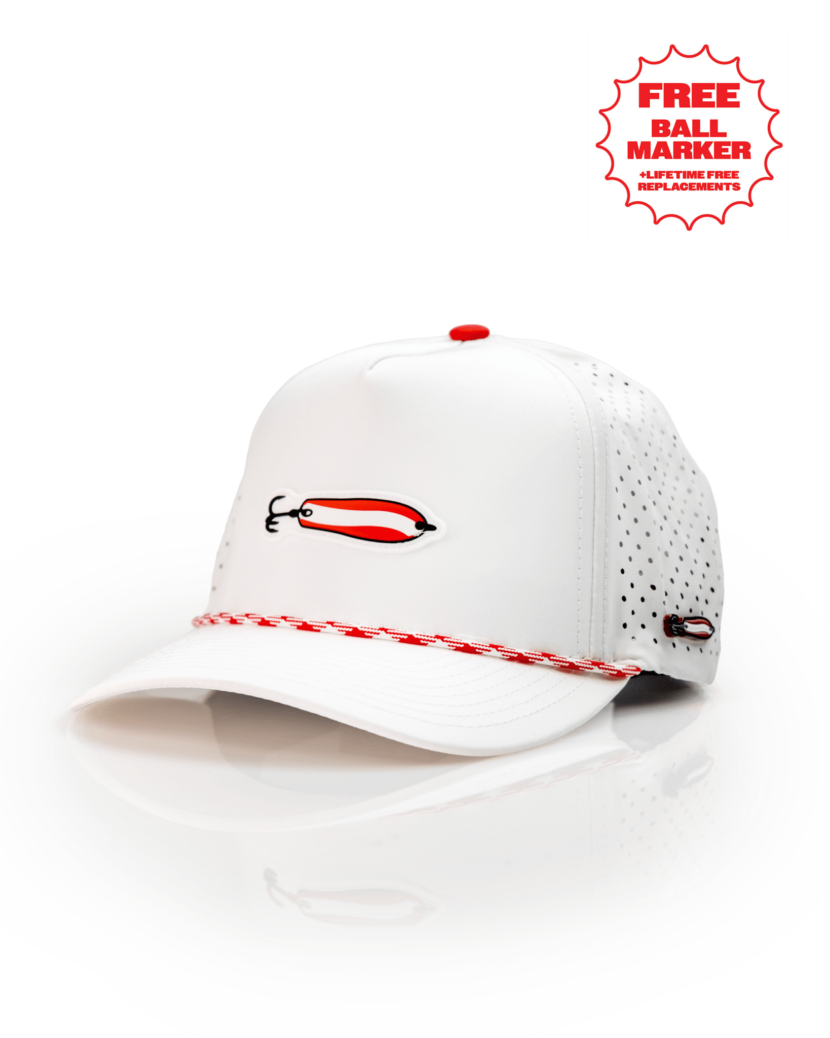 Dare Devil Spoon White - Perforated Rope Hat - Pins and Aces
