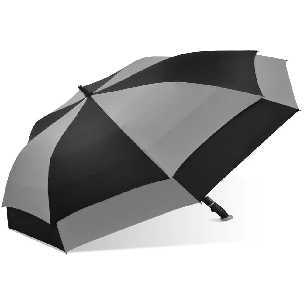 Double Canopy Golf Rain Umbrella Gray Black - Gray/Black -