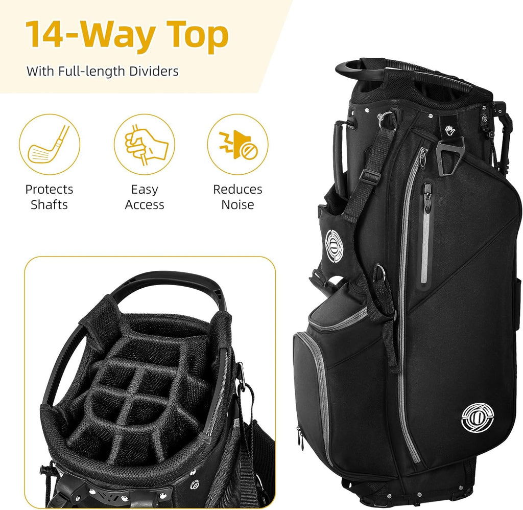 DWVO Golf Stand Bag, 14 Way Golf Bag with Stand - 