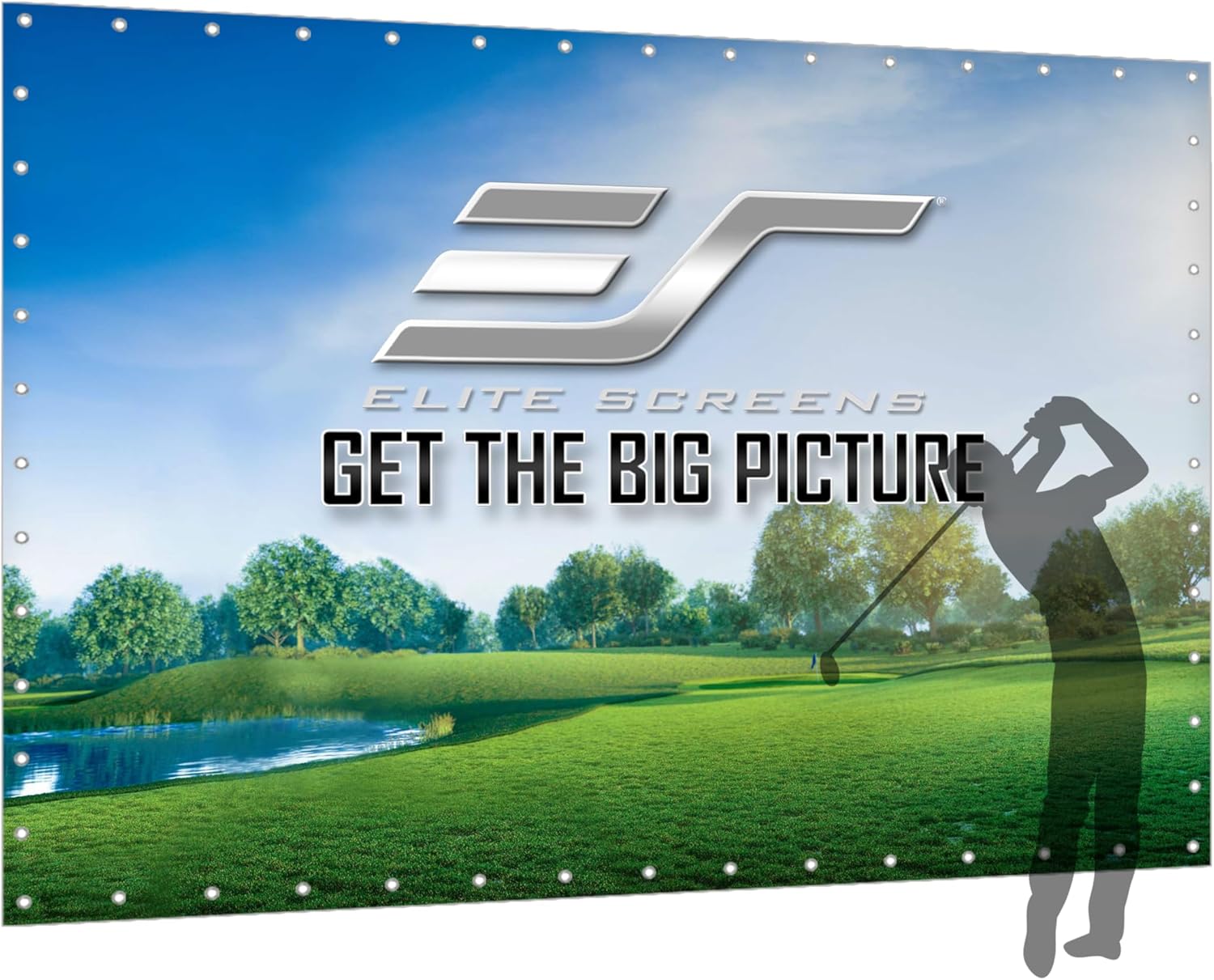 Elite Screens GolfSim DIY, 10'x8' Impact Screen for Golf/Multi - Sport Simulation Screen with Grommets - DIY10X20 - IPW1145 - F - 