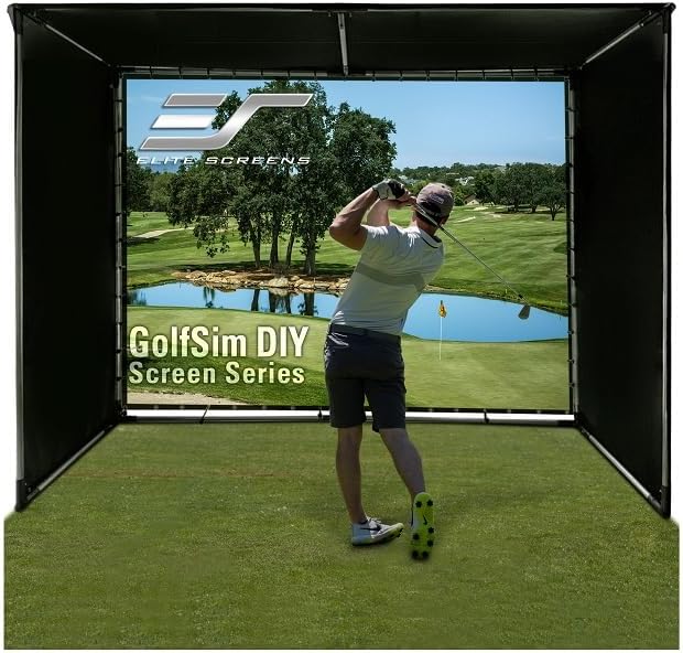 Elite Screens GolfSim DIY, 10'x8' Impact Screen for Golf/Multi - Sport Simulation Screen with Grommets - DIY9.8X13.1 - IPW360 - F - 