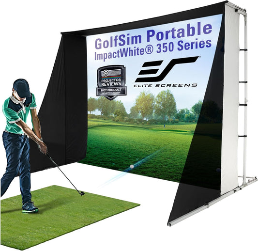 Elite Screens GolfSim DIY, 10'x8' Impact Screen for Golf/Multi - Sport Simulation Screen with Grommets - GSP0810 - IPW350 - EP - 
