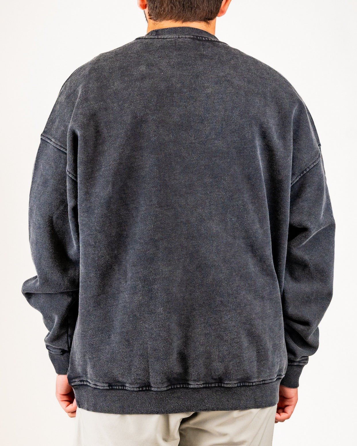 Embossed Spade Crewneck - Washed Charcoal - Pins and Aces