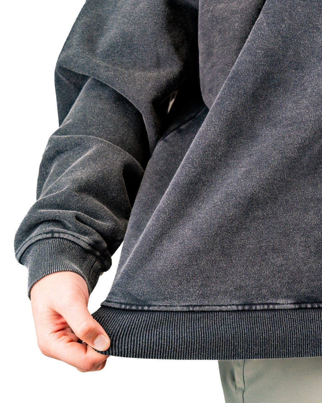Embossed Spade Crewneck - Washed Charcoal - Pins and Aces