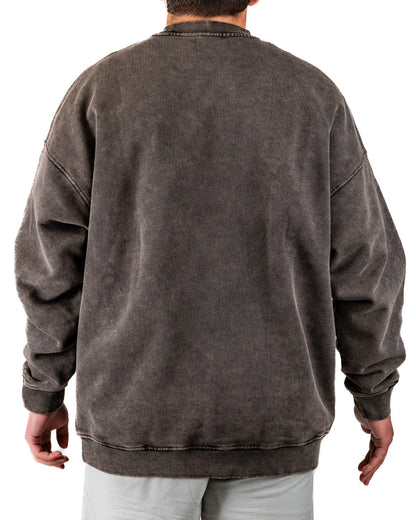 Embossed Spade Crewneck - Washed Iron - Pins and Aces