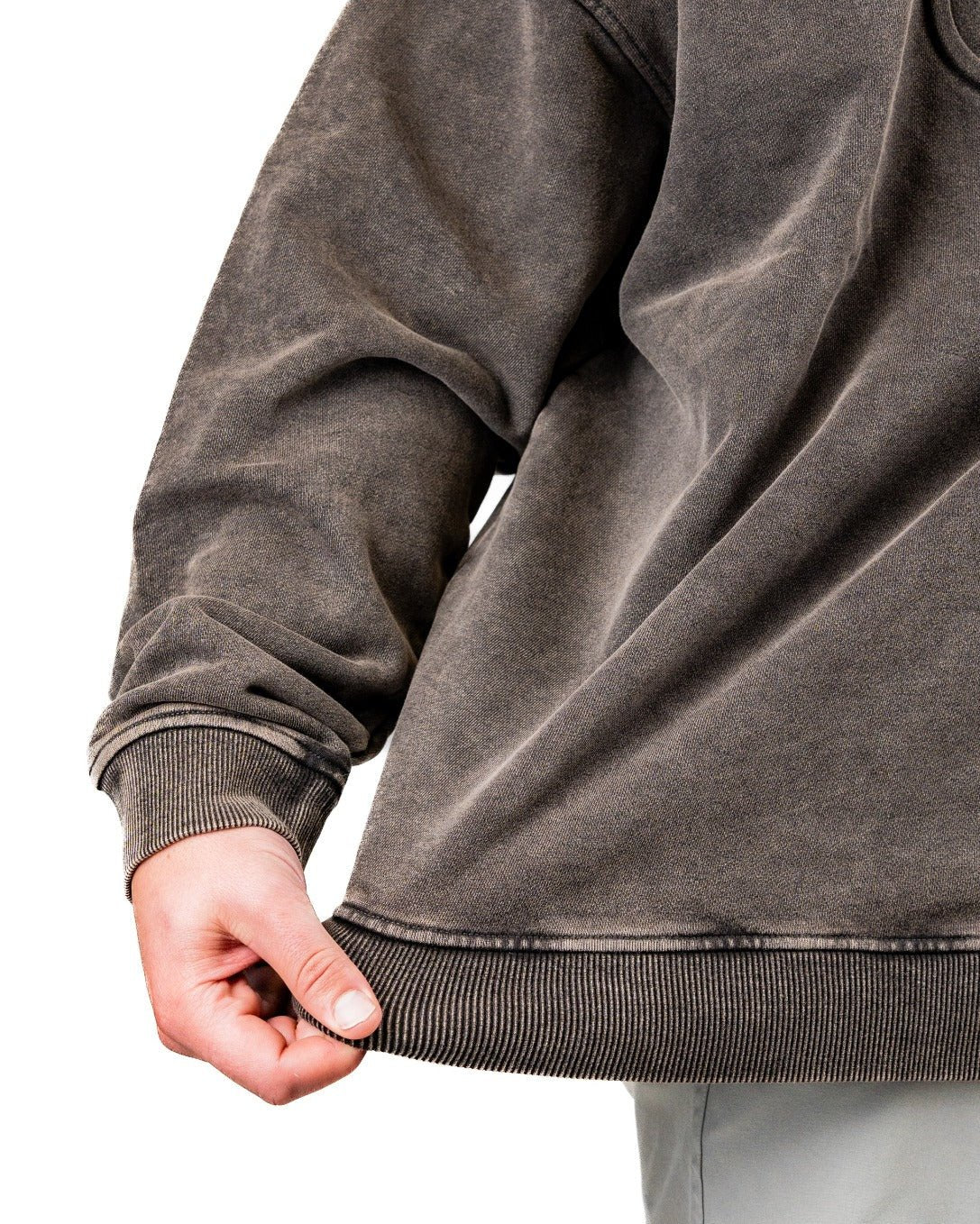 Embossed Spade Crewneck - Washed Iron - Pins and Aces