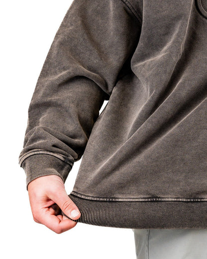 Embossed Spade Crewneck - Washed Iron - Pins and Aces