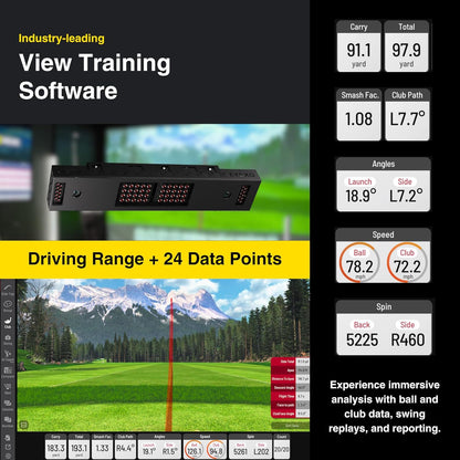 Eye XO Golf Launch Monitor,2 - Camera Front - Mounted Indoor Golf Simulator with 24 Data Points - 
