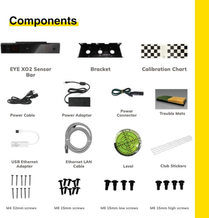 Eye XO2 Golf Launch Monitor – 3 - Camera Indoor Golf Simulator with 24 Data Points and Trouble Mat Compatibility - 