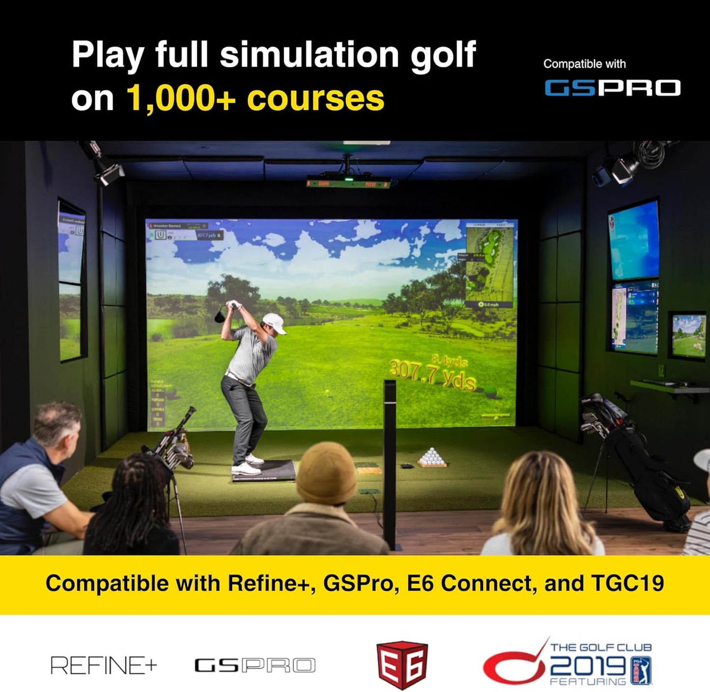 Eye XO2 Golf Launch Monitor – 3 - Camera Indoor Golf Simulator with 24 Data Points and Trouble Mat Compatibility - 