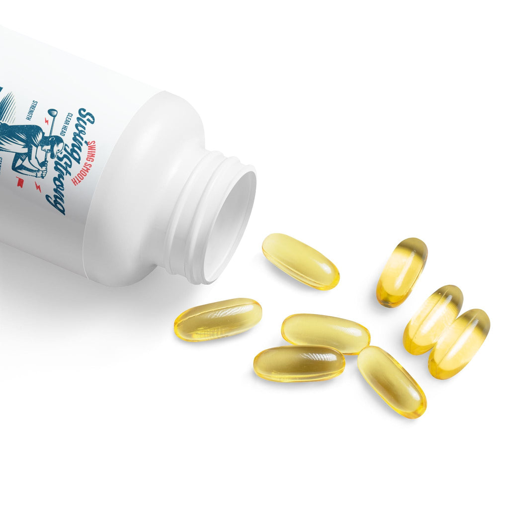 Fairway Flex: Omega 3 Fish Oil Supplement (60 Softgels) - White bottle + cap - Lemon