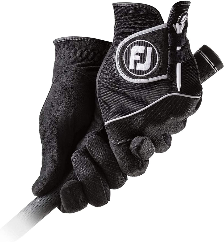 Footjoy Men's Raingrip Golf Gloves, Pair - Black - Pair