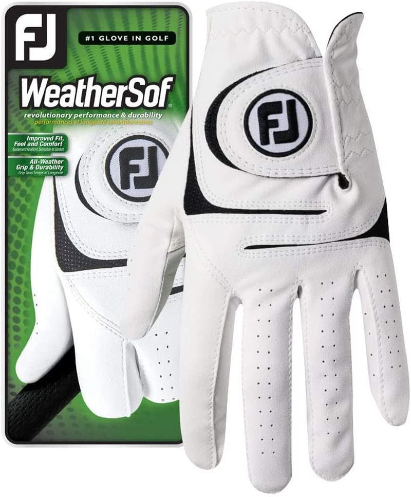 Footjoy Men's WeatherSof Black Golf Glove - White - Right