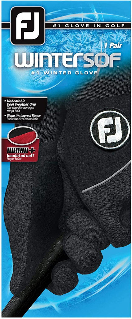 Footjoy Men'S Wintersof Golf Gloves, Pair (Black) - Black - Pair