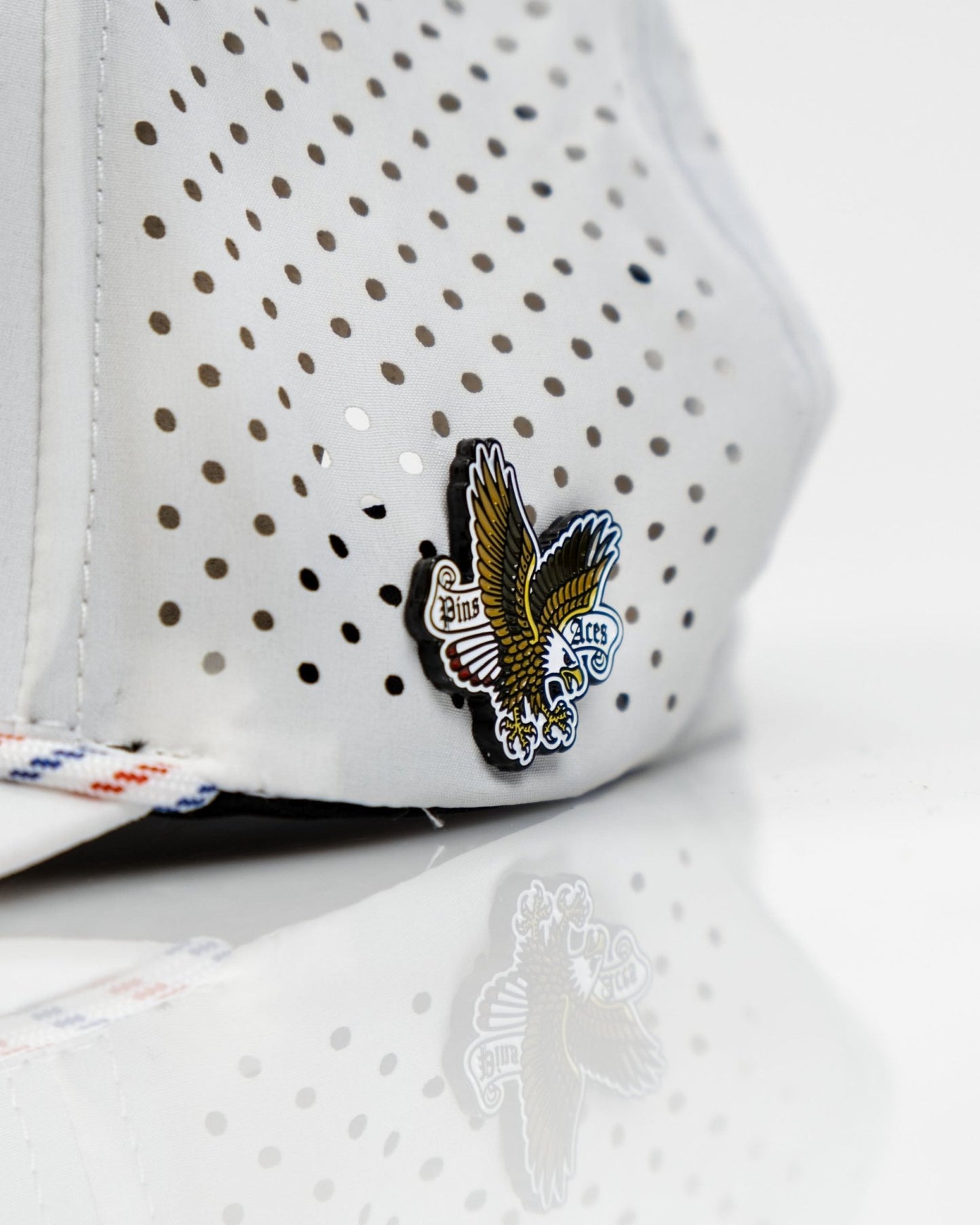 Freedom Eagle White - Perforated Rope Hat - Pins and Aces