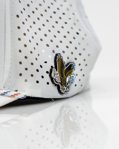 Freedom Eagle White - Perforated Rope Hat - Pins and Aces