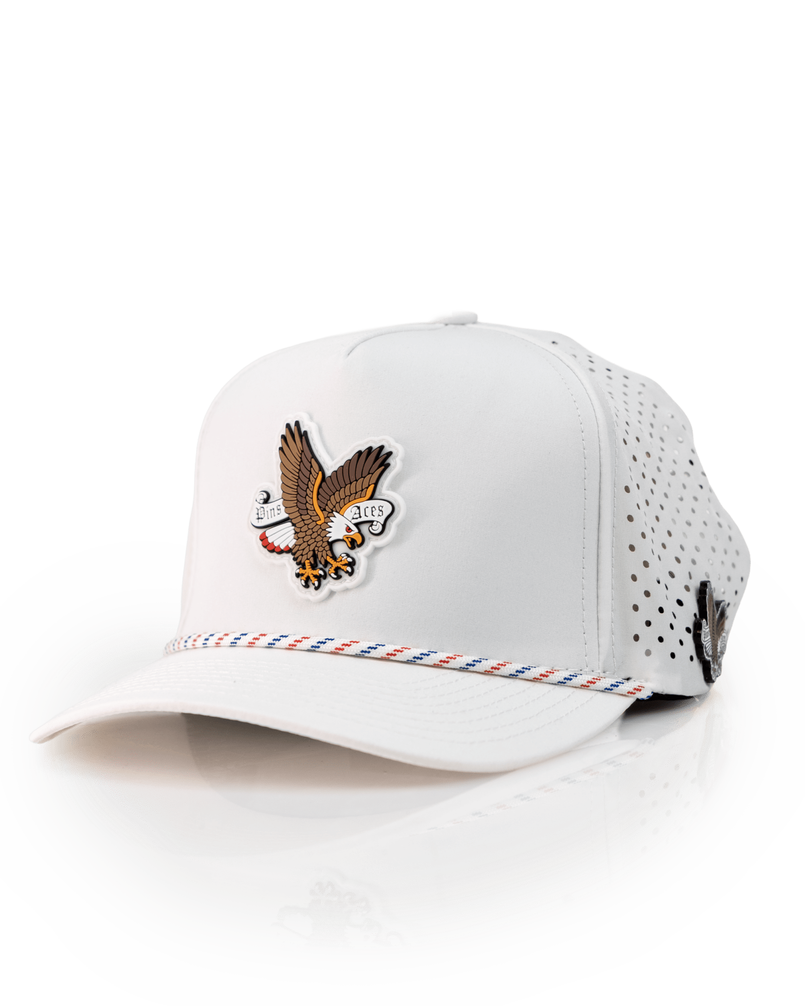 Freedom Eagle White - Perforated Rope Hat - Pins and Aces