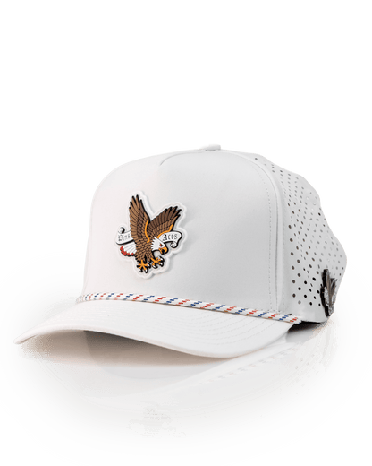 Freedom Eagle White - Perforated Rope Hat - Pins and Aces