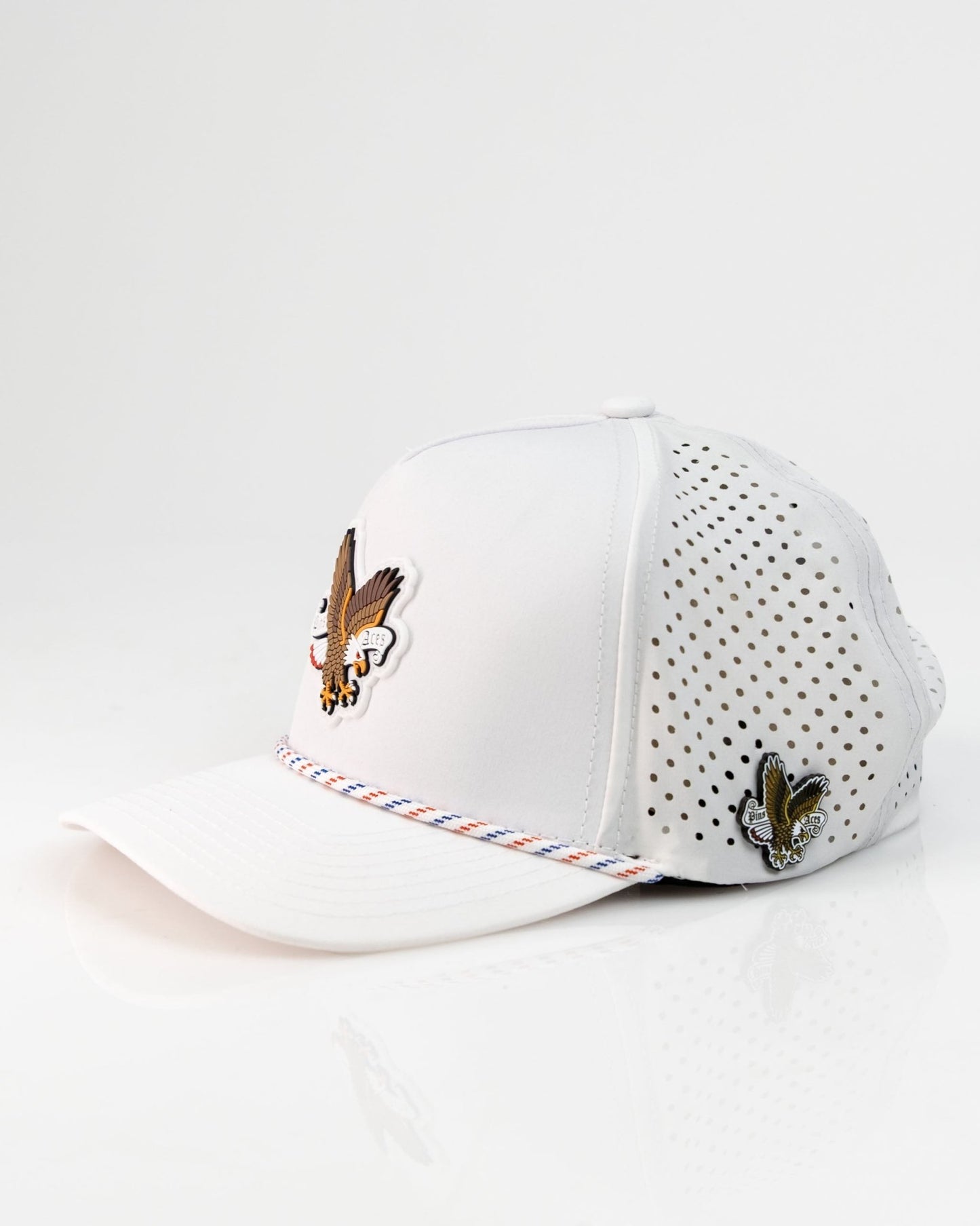 Freedom Eagle White - Perforated Rope Hat - Pins and Aces
