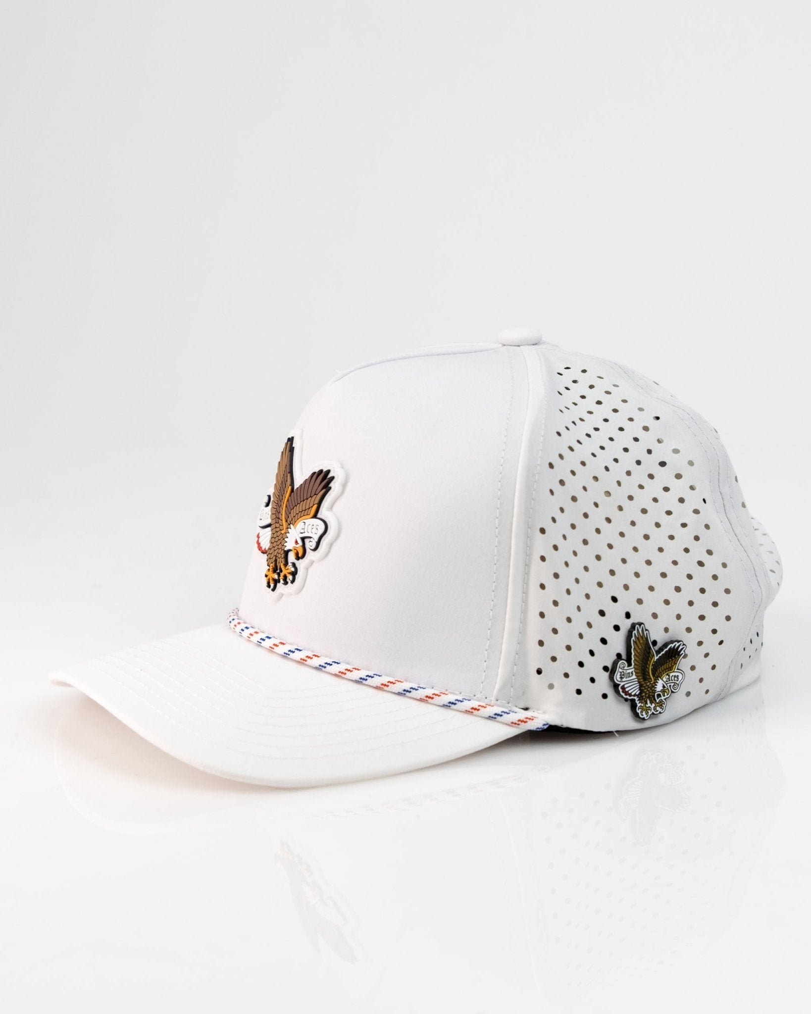 Freedom Eagle White - Perforated Rope Hat - Pins and Aces